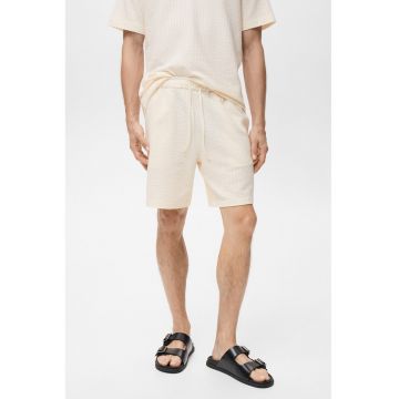 Pantaloni scurti cu model texturat si snur