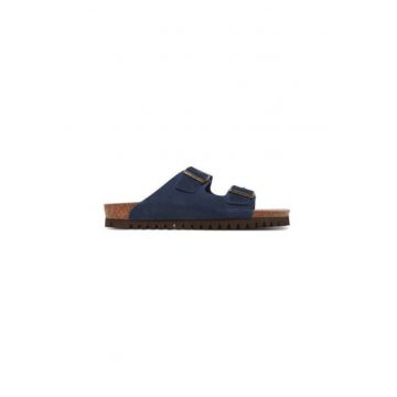 Slapi barbati  G106239 - Piele naturala - 43 EU - Bleumarin