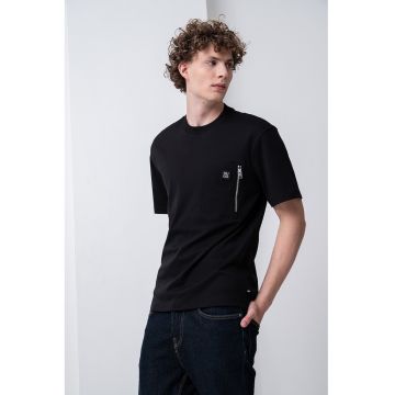 Tricou de bumbac cu fermoar