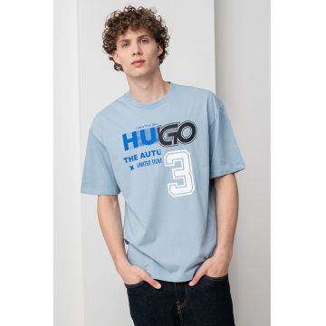 Tricou de bumbac cu logo frontal