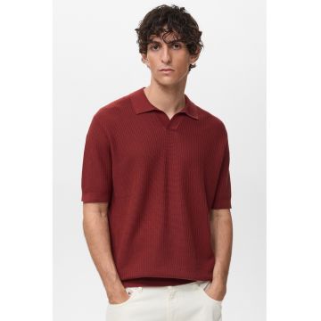 Tricou polo cu decolteu in V