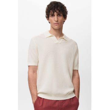 Tricou polo cu decolteu in V