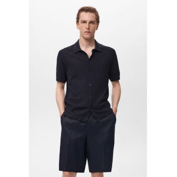 Tricou polo din tricot cu striatii
