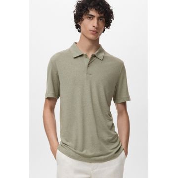 Tricou polo slim fit din amestec de in