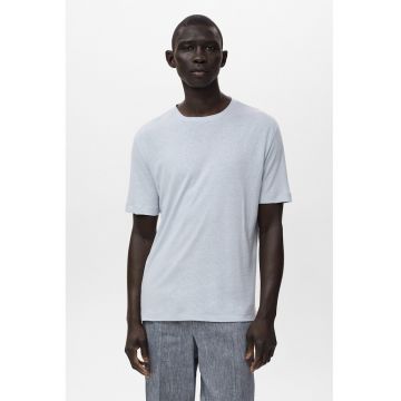 Tricou slim-fit din amestec de in
