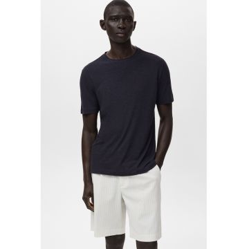 Tricou slim-fit din amestec de in
