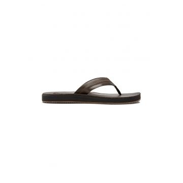 Papuci flip-flop cu o bareta din piele Carver Natural