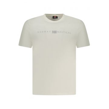 Tricou barbati cu imprimeu cu text - Regular fit - Alb -