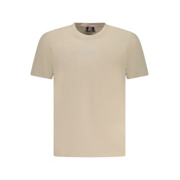 Tricou barbati cu imprimeu cu text - Regular fit - Bej -