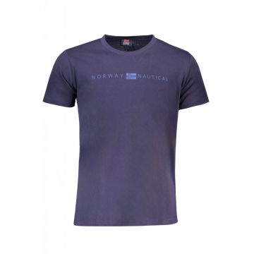 Tricou barbati cu imprimeu cu text - Regular fit - Bleumarin -