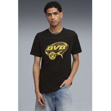 Tricou cu decolteu la baza gatului pentru fotbal BVB - Negru - Galben sofran -