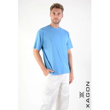 Tricou cu guler rotund și buzunar frontal 2Z87OVE