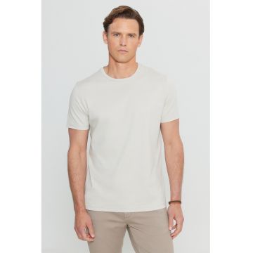 Tricou din bumbac cu decolteu la baza gatului