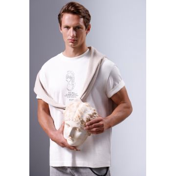 Medicine tricou din bumbac culoarea alb, cu imprimeu