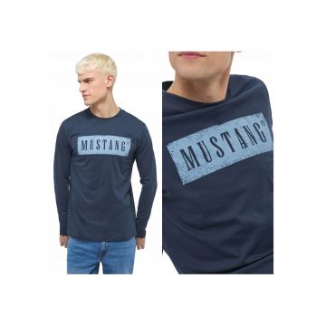Tricou Cu Maneca Lunga Barbati -  Adrian C - Regular Fit - 100% Bumbac - Confortabil - Respirabil - Material Elastic - Ideal Pentru Zi Cu Zi - Marimea L - Albastru