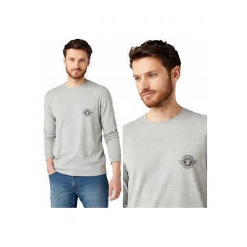 Tricou Cu Maneca Lunga Barbati -  Ls Biker Tee - Regular Fit - 100% Bumbac - Confortabil - Respirabil - Elastic - Material Durabil - Ideal Pentru Zi Cu Zi - Marimea S - Gri