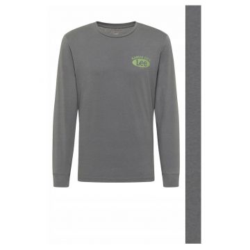 Tricou Cu Maneca Lunga Barbati -  Ls Graphic Tee - Regular Fit - 100% Bumbac - Confortabil - Respirabil - Material Moale - Elastic - Ideal Pentru Zi Cu Zi - Marimea S - Gri