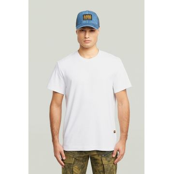 Tricou din bumbac organic cu detaliu logo - Alb optic -