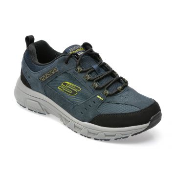 Pantofi sport SKECHERS bleumarin, OAK CANYON, din piele naturala si material textil