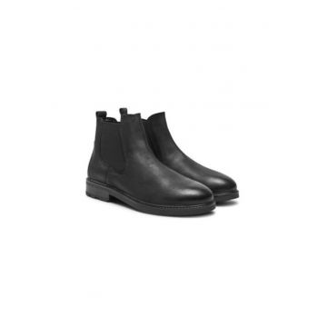 Botine barbati  PMS50244 - Piele naturala - 46 EU - Negru