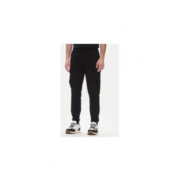 Pantaloni de trening barbati  251PF860F459 - Bumbac/Elastan - Negru