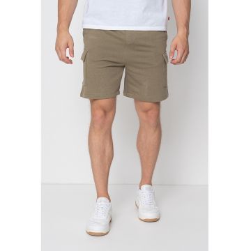 Pantaloni scurti din amestec de bumbac cu buzunare cu clapa
