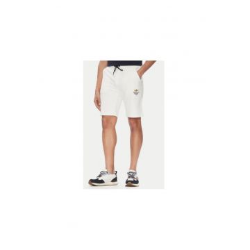 Pantaloni scurti sport barbati  251BF017F459 - Bumbac/Elastan - Alb