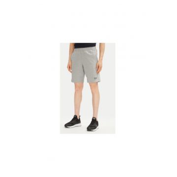 Pantaloni scurti sport barbati Ea7 Emporio Armani - 8NPS65 PJVRZ - Bumbac - Gri