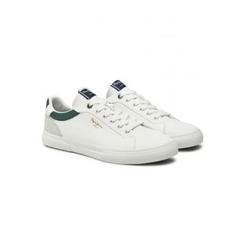Pantofi sport barbati PMS30839 -  Poliuretan/Piele intoarsa - Alb