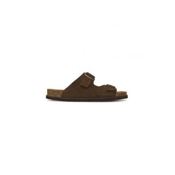 Slapi barbati  600143-02 - Piele naturala - Maro