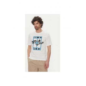 Tricou barbati  351U8JW - Bumbac - Alb