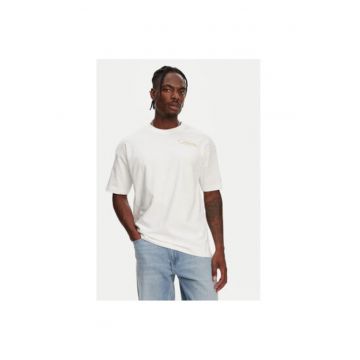 Tricou barbati  361Q6XW - Bumbac organic - Alb