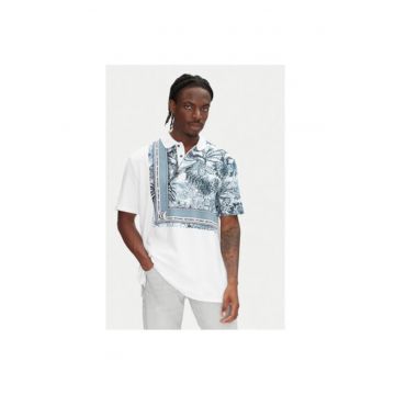 Tricou polo barbati  78OAGE15 CJ116 - Bumbac - Albastru