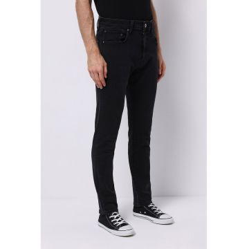 Blugi drepti cu talie medie - Negru