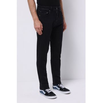 Blugi regular fit cu model cu buzunare - Negru