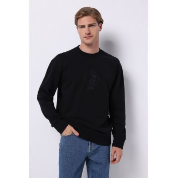 Bluza de trening din bumbac cu croiala lejera Bluza de trening din bumbac cu croiala lejera