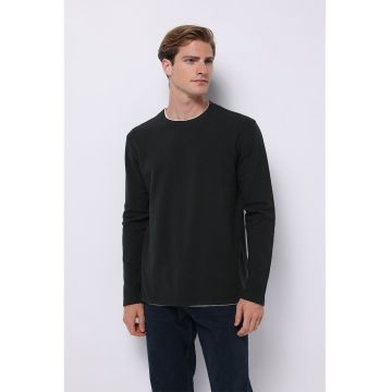 Bluza regular fit cu decolteu la baza gatului