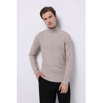 Bluza slim fit cu guler inalt