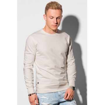 Bluza sport cu decolteu la baza gatului si terminatii striate - Crem -