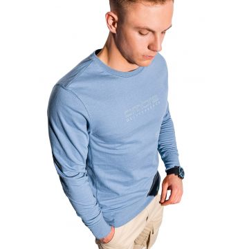 Bluza sport cu imprimeu logo - Albastru azur -