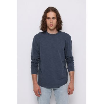 Bluza uni cu decolteu la baza gatului