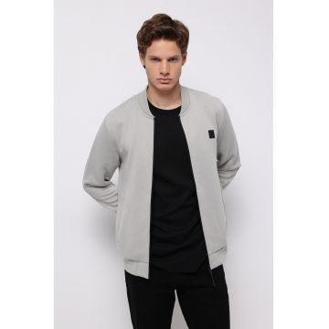 Jacheta bomber cu fermoar si buzunare laterale Jacheta bomber cu fermoar si buzunare laterale