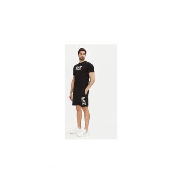 Pantaloni scurti sport barbati Ea7 Emporio Armani - 7M000232 AF13512 - Bumbac - 2XL INTL - Negru