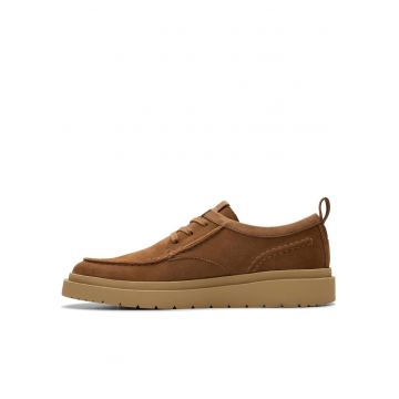 Pantofi sport -  casual - platforma - maro - piele intoarsa -
