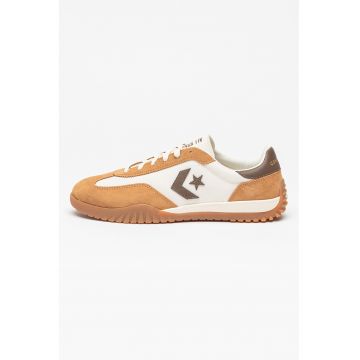 Pantofi sport din piele intoarsa cu garnituri din material textil