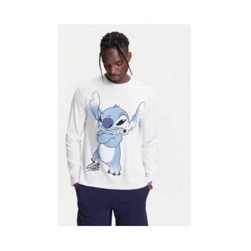 Pijamale barbati -  100% bumbac - alb/ bleumarin