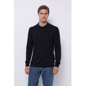 Pulover polo tricotat fin