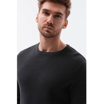 Pulover texturat cu decolteu la baza gatului