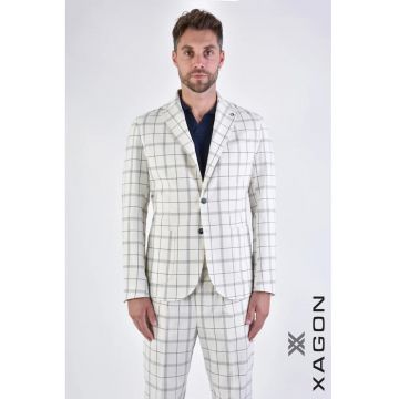 Sacou regular fit - cu inchidere la un singur rand de nasturi si imprimeu in dungi XG1
