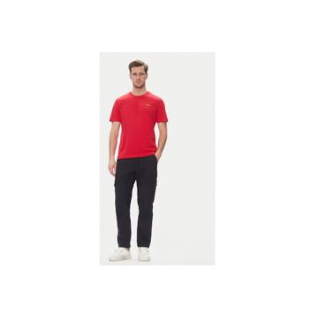 Tricou barbati  251TS1580J372 - Bumbac - 3XL INTL - Rosu